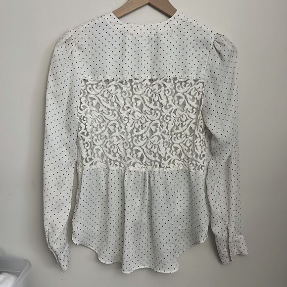 Candies Size Small Blouse Polka Dot Lace Sheer on Back - Picture 3 of 4